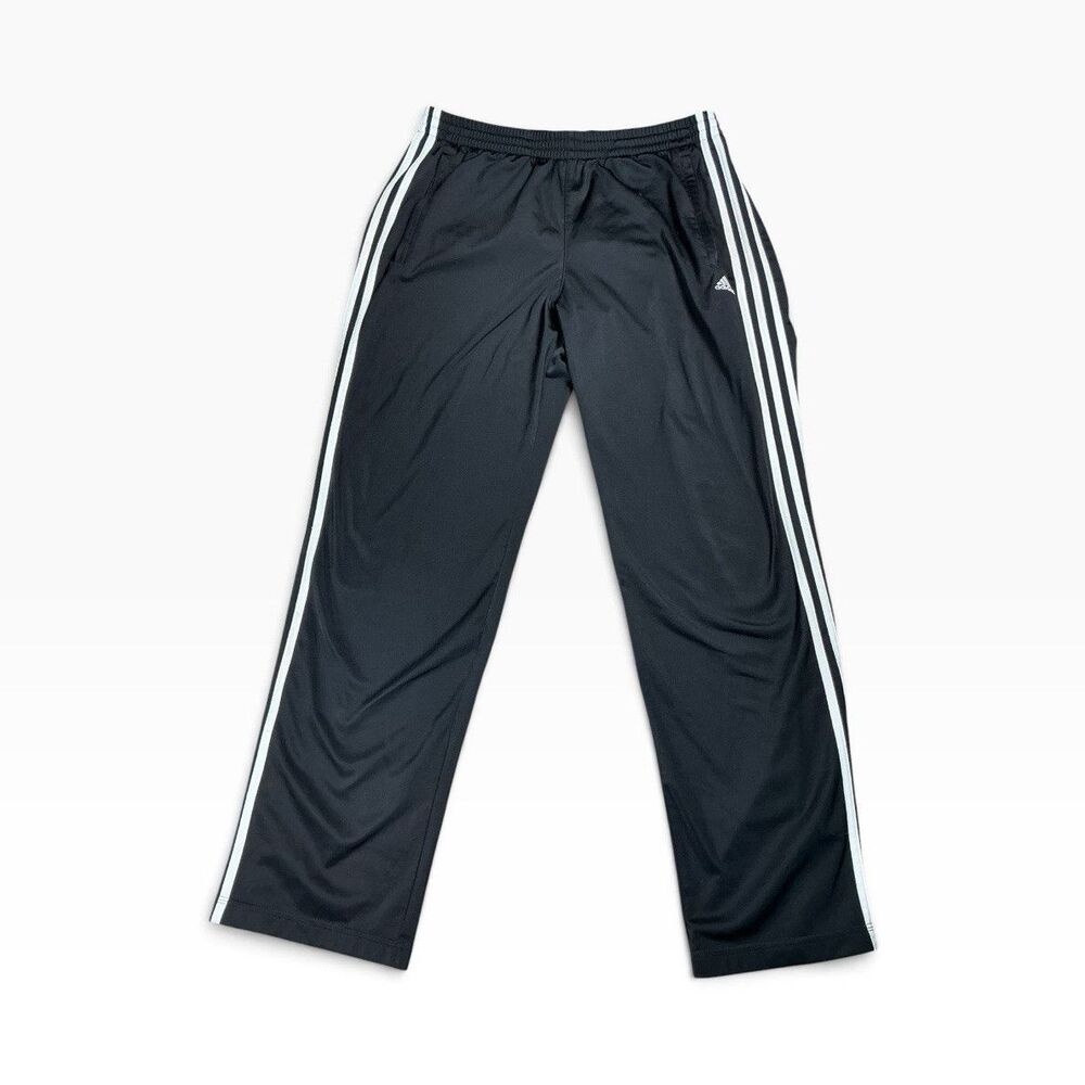 adidas Essentials Men's Black 3-Stripes Track Pants Zip Ankle Size L